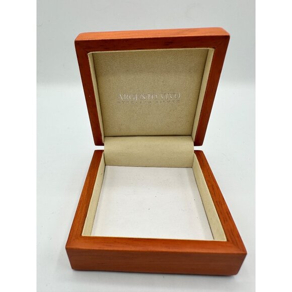 Argento Vivo Jewelry Box Wooden Exterior Velvet Lining 3" EMPTY - Picture 1 of 9